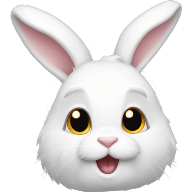 Bushy white rabbit emoji