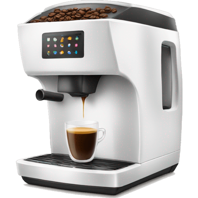 Coffee machine with coffee mug emoji