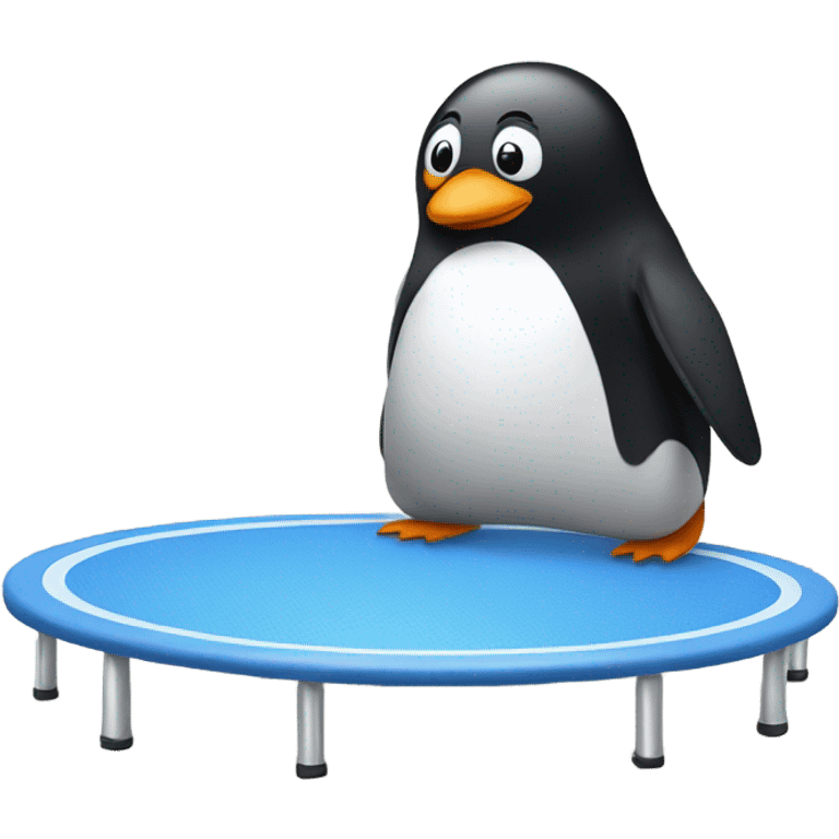 Penguin on a trampoline emoji