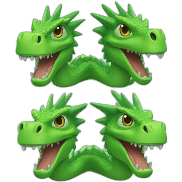 green gragon with three heads emoji