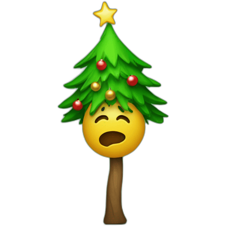 Xmas tree drunk on chrismas  emoji