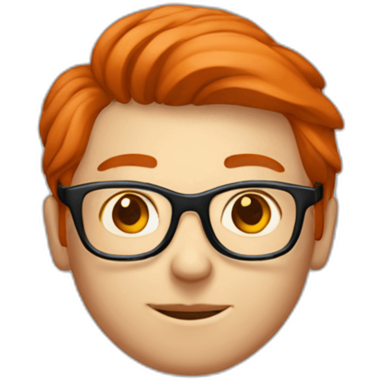 red hair programmer with round glasses emoji