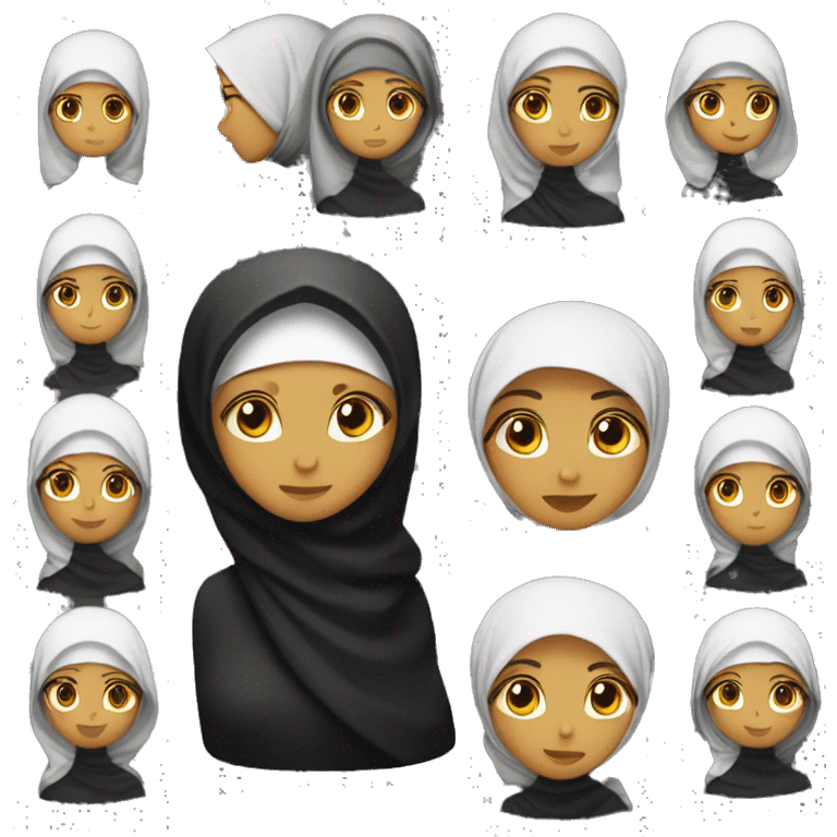 Hijab en noir femme qui réflechi emoji