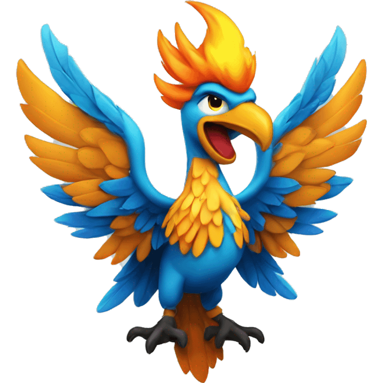 Fenix azul con flama emoji