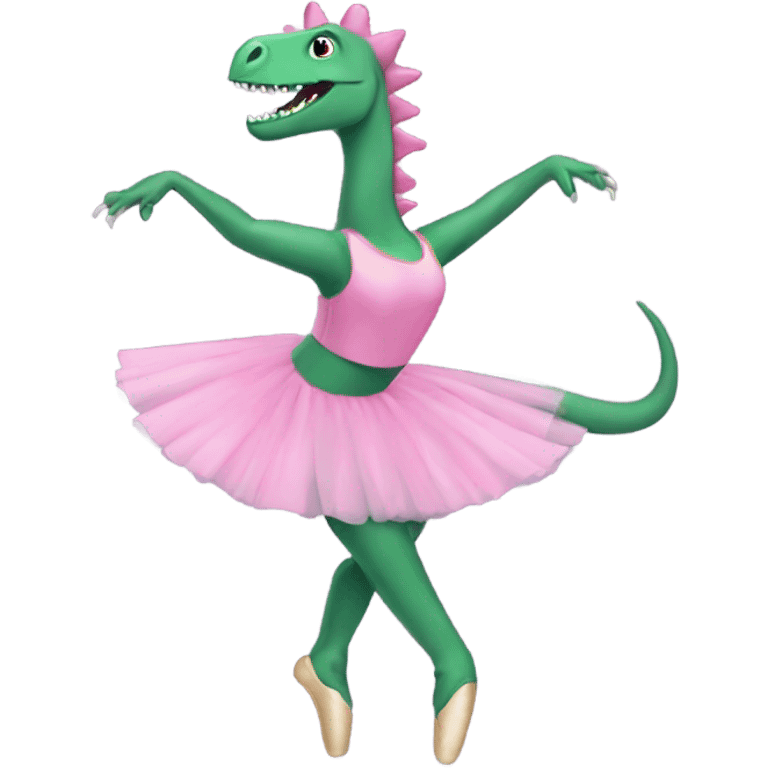 dinosaur doing ballet on pointe emoji