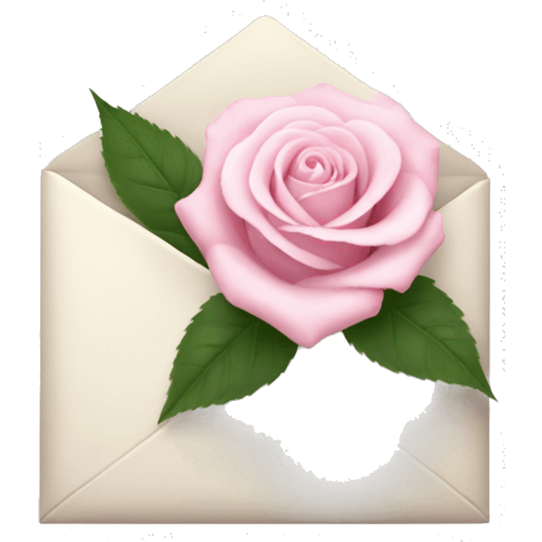 White envelope with light pink rose emoji