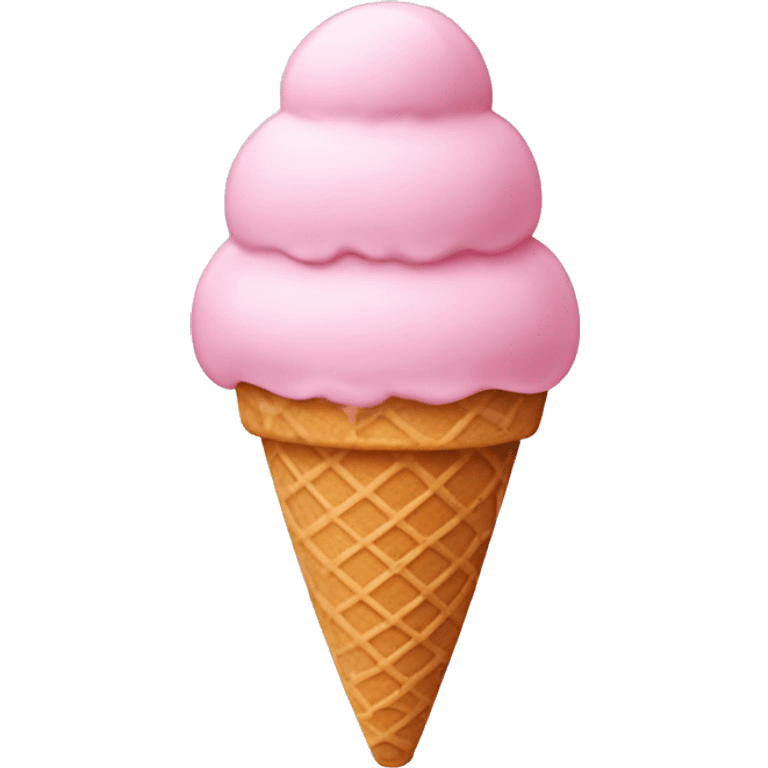 pastel pink ice cream with cone emoji