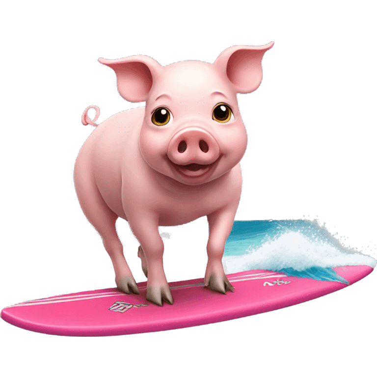 pig on a surfing board emoji