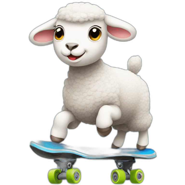 Lamb rollerskating emoji