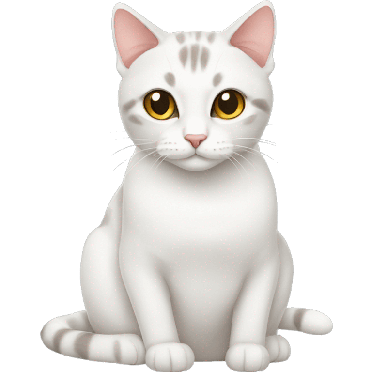 whit domestic shorthair cat emoji