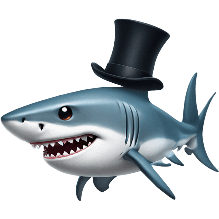 shark with tophat emoji