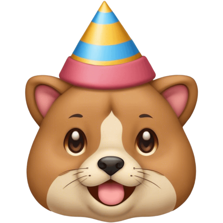 Korgi with a birthday cap emoji