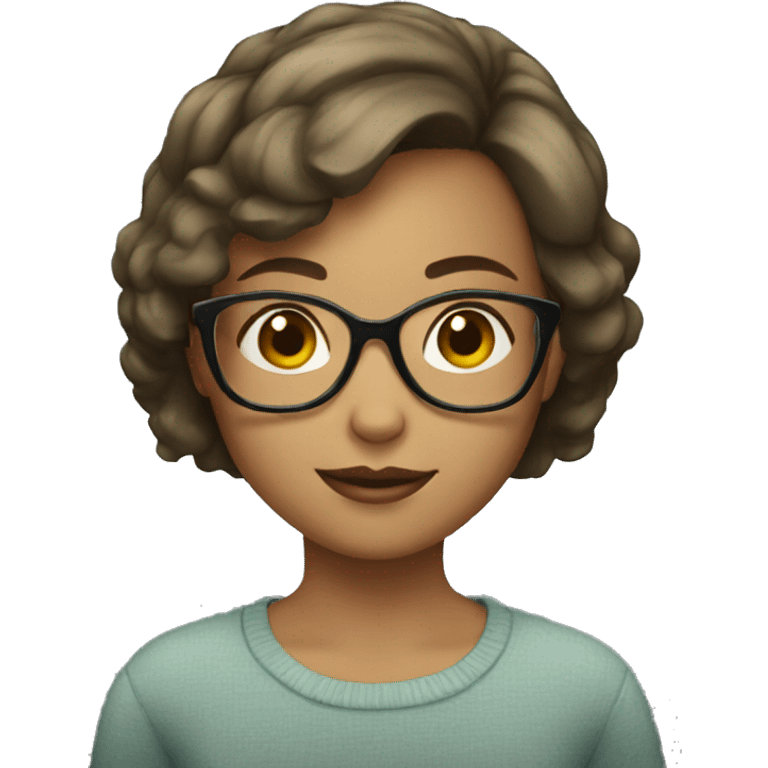 Girl with short hair and glasses emoji