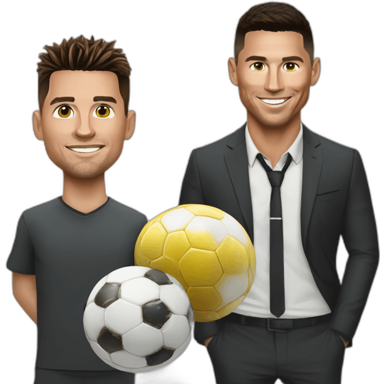 ronaldo wiht messi emoji