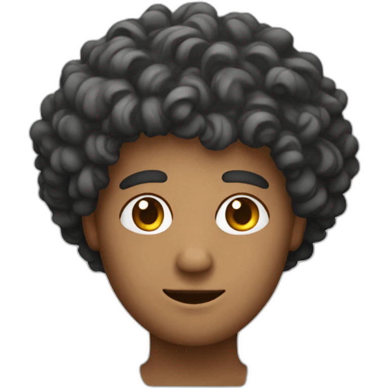 man with curly hair and a pot lid on his head emoji