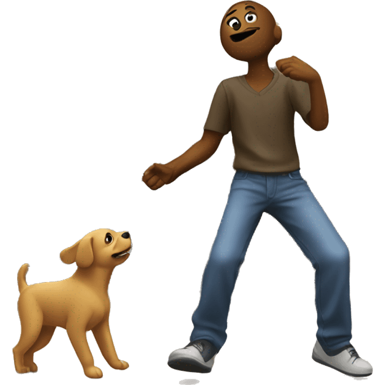 dog dancing with a human at church emoji