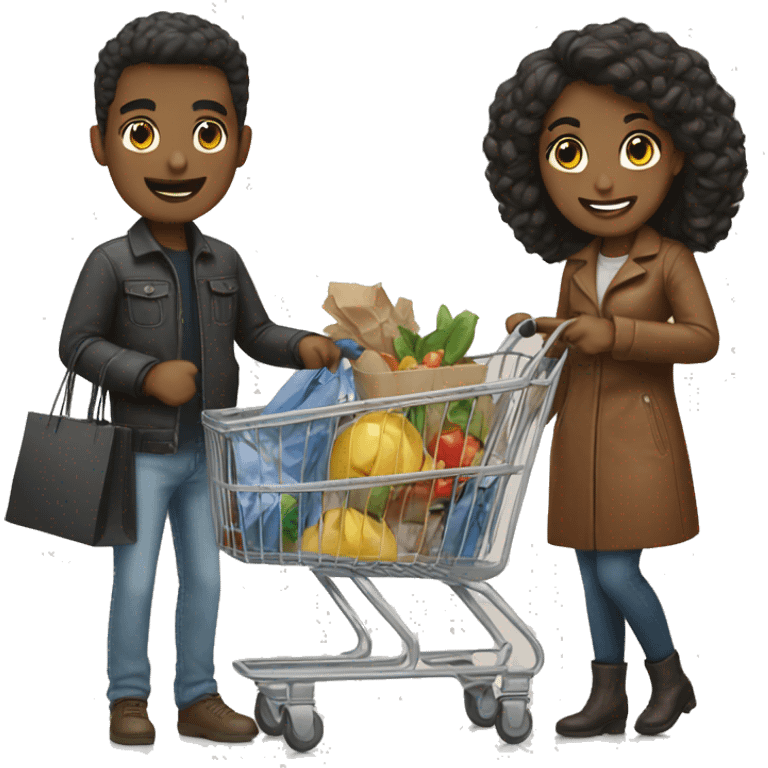 Shopping couple emoji