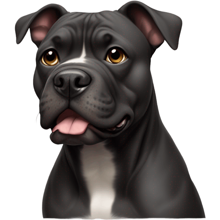 black american bully with black nose emoji