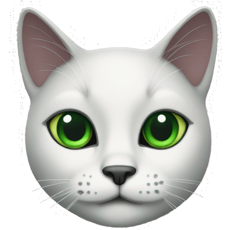 Black cat with green eyes smiling  emoji