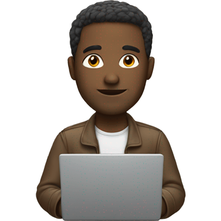 man with laptop front view emoji