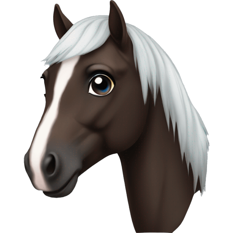 Dark bay horse small star  emoji