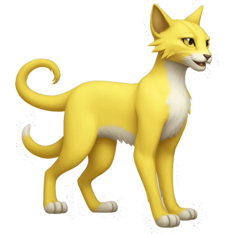 Yellow lombax-sergal-cat full body emoji