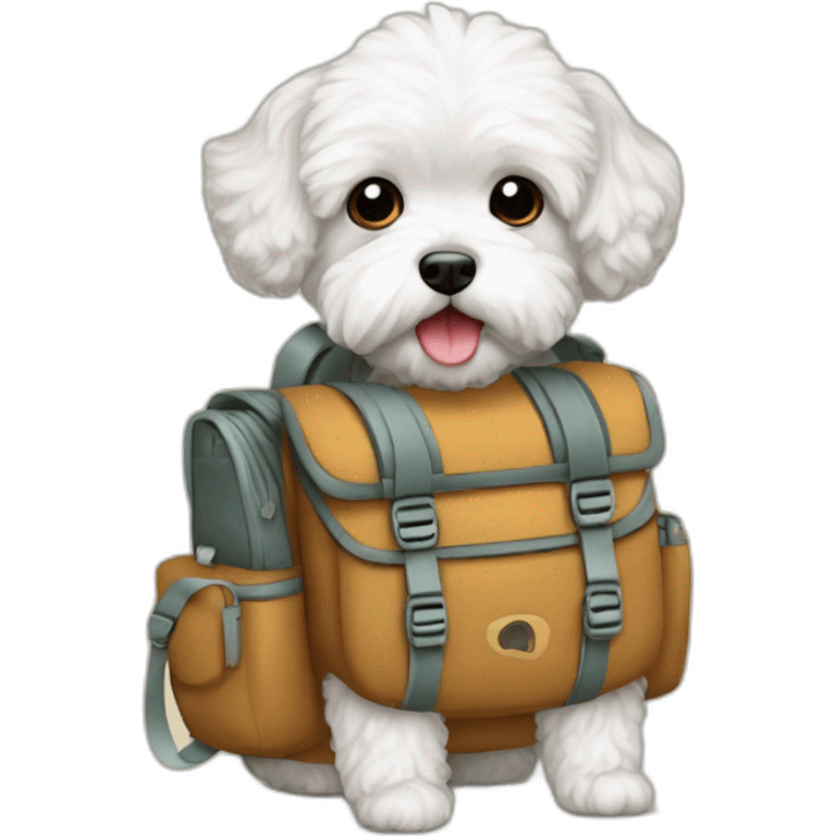 traveler maltipoo with backpack emoji