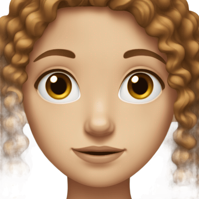 White girl with brown curly hair and hazel eyes  emoji