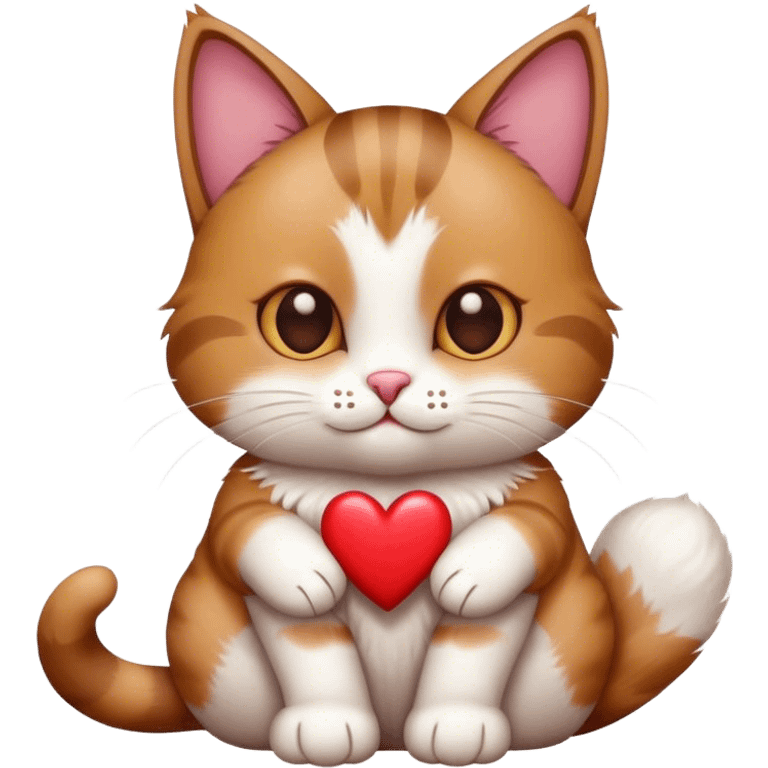 cat with heart by paws emoji