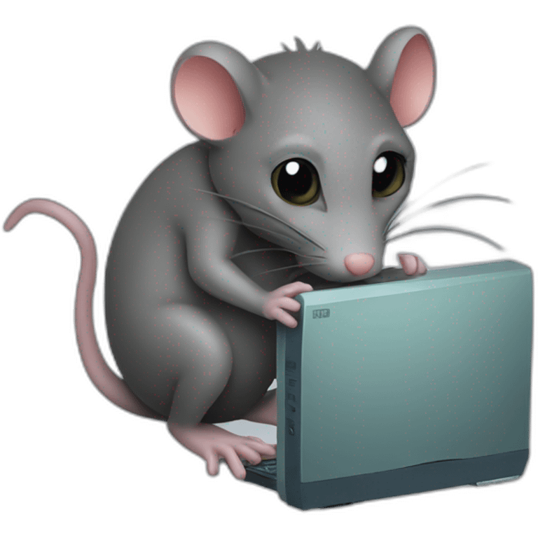 sewer rat hugging a computer disk emoji