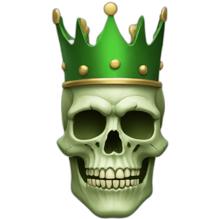 Skull green king emoji