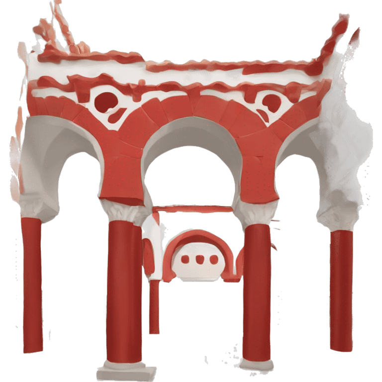 arco de herradura de color blanco y rojo con sus dos columnas de la mezquita de cordoba emoji