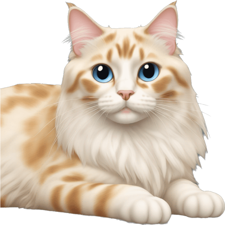 flame point ragdoll cat laying down emoji