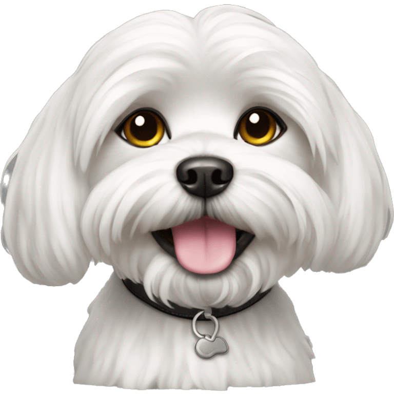 Maltese dog black  emoji