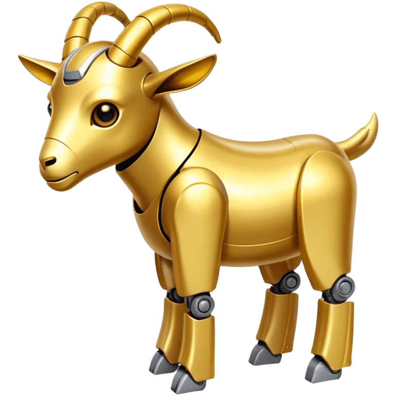 A robot goat made out of gold emoji