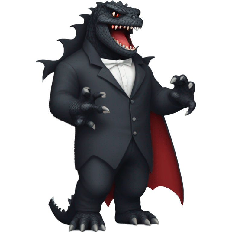 Godzilla dressed as Dracula  emoji