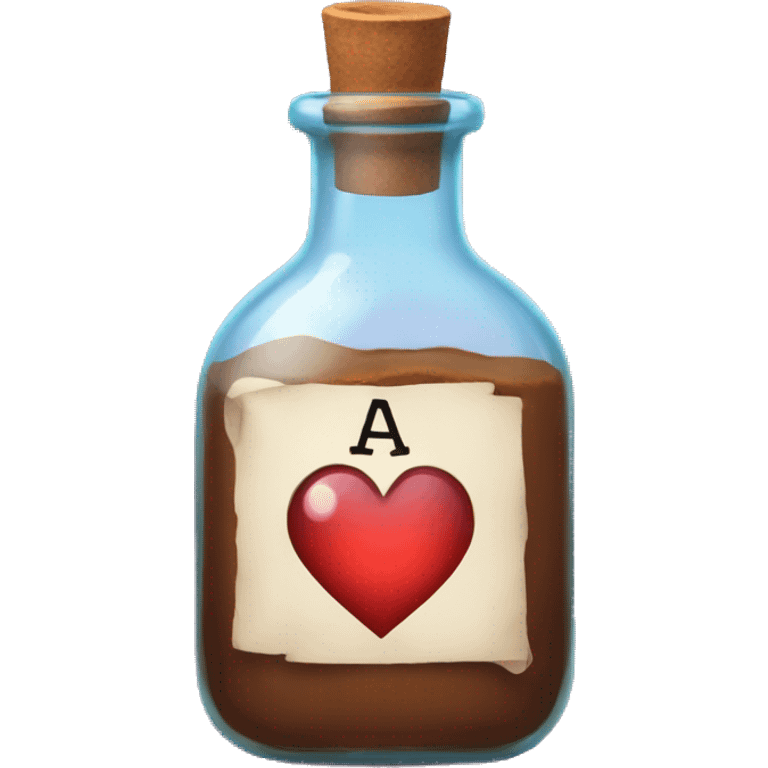 a potion that says" a remedy for broken hearts" on it emoji