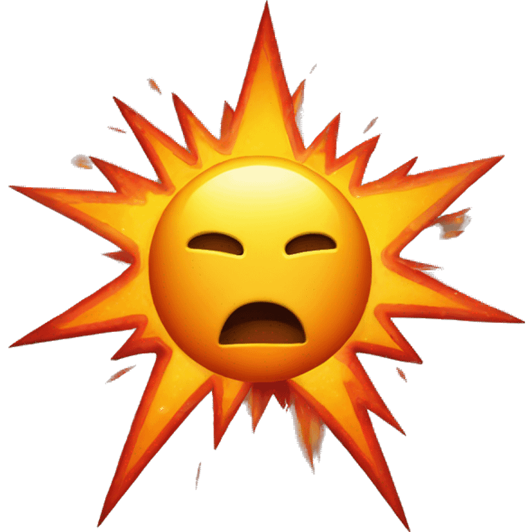 A cartoon-styled representation of a collision. Depicted as a star-like, red orange and yellow fiery burst, generally with one point extending to the bottom right. emoji