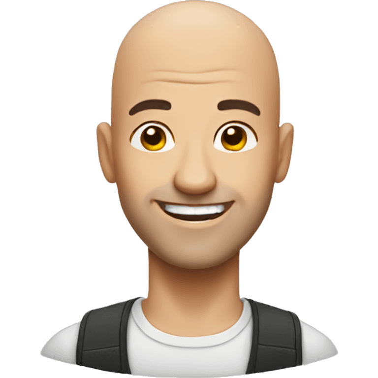 Bald man, happy emoji