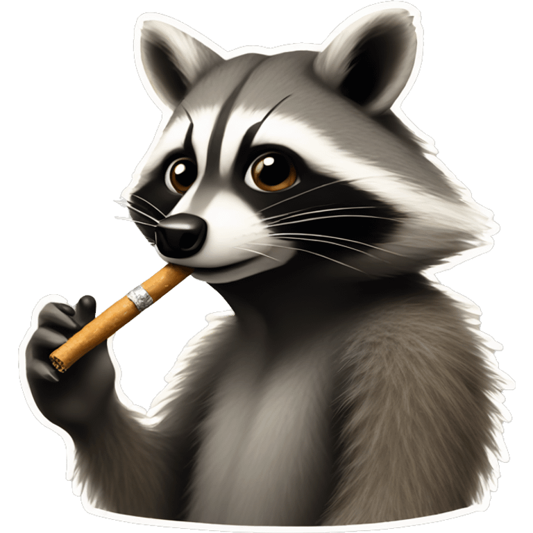 Racoon smoking  emoji