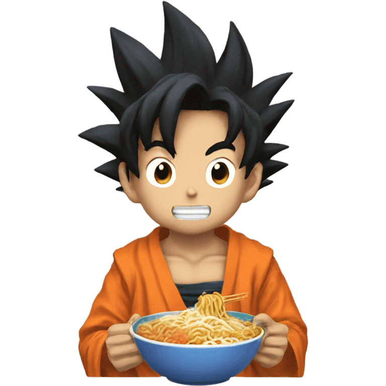 Son Goku eating ramen emoji