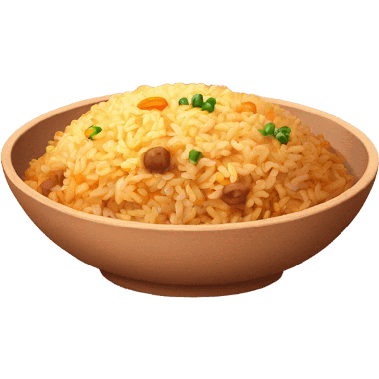 fried rice on a terra cotta plate emoji