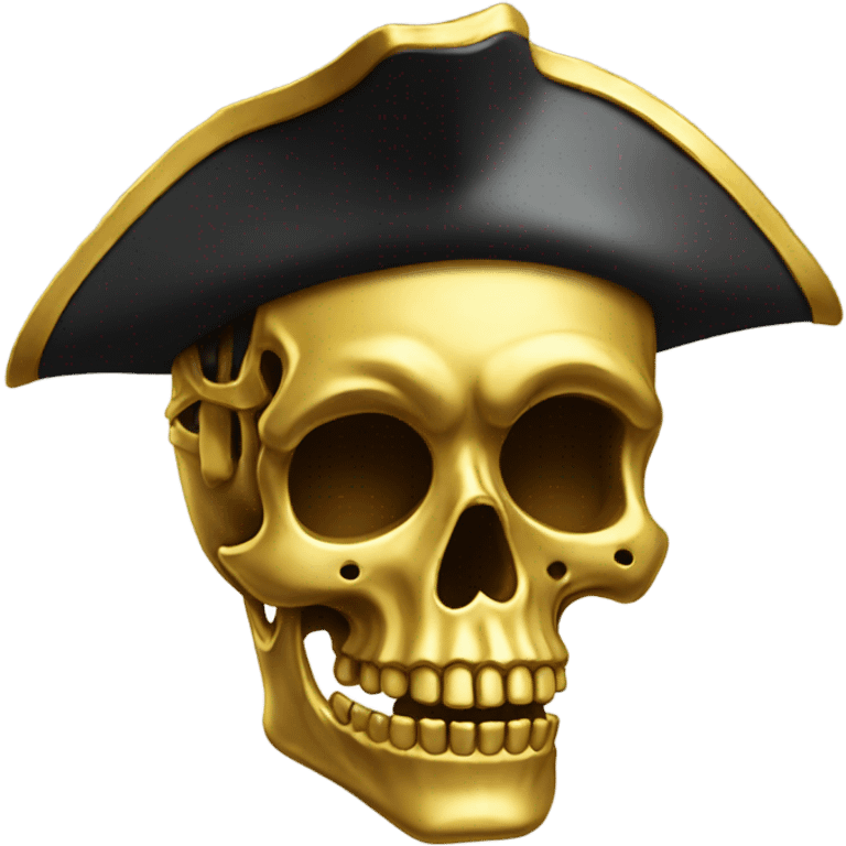 Skeleton made out of gold and wearing pirate hat emoji