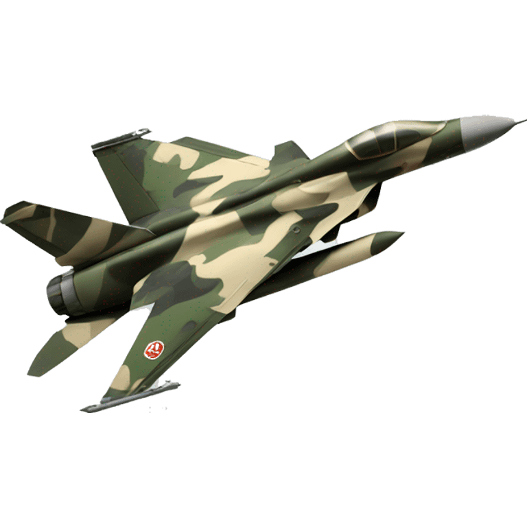 fighter jet with camouflage similar to a Calico cat emoji