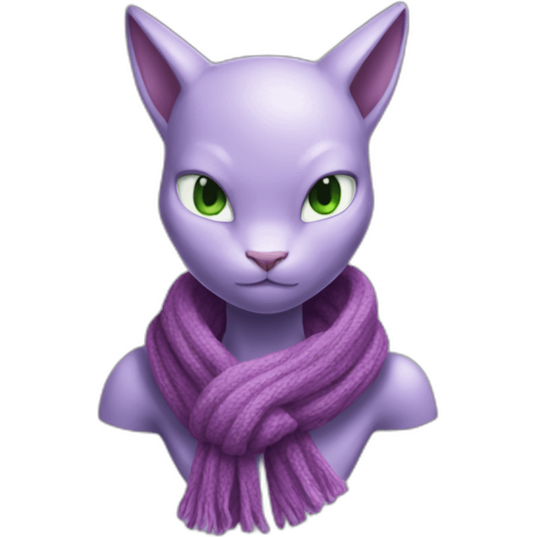 mewtwo wearing a scarf emoji