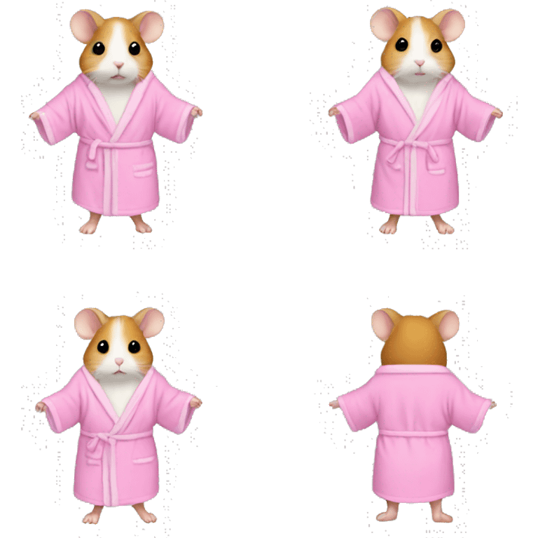 Hamster wearing a pink bath robe and slippers emoji