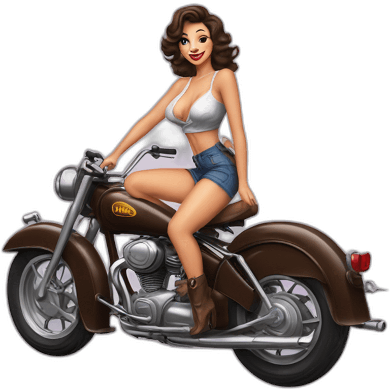 pin up brune moto emoji