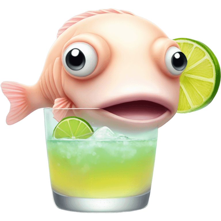 Blob fish with a margarita  emoji