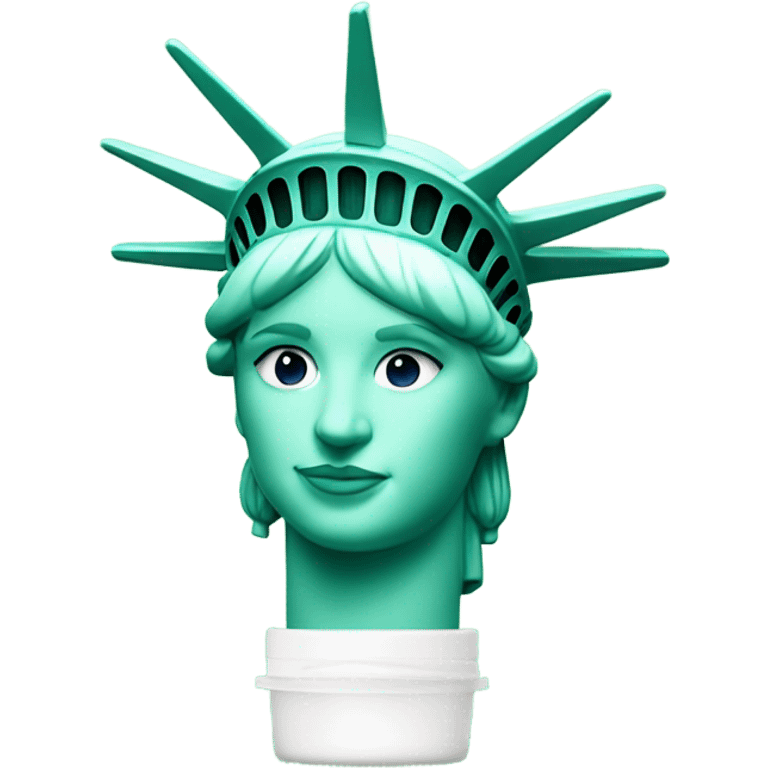 Statue of Liberty with lip balm emoji