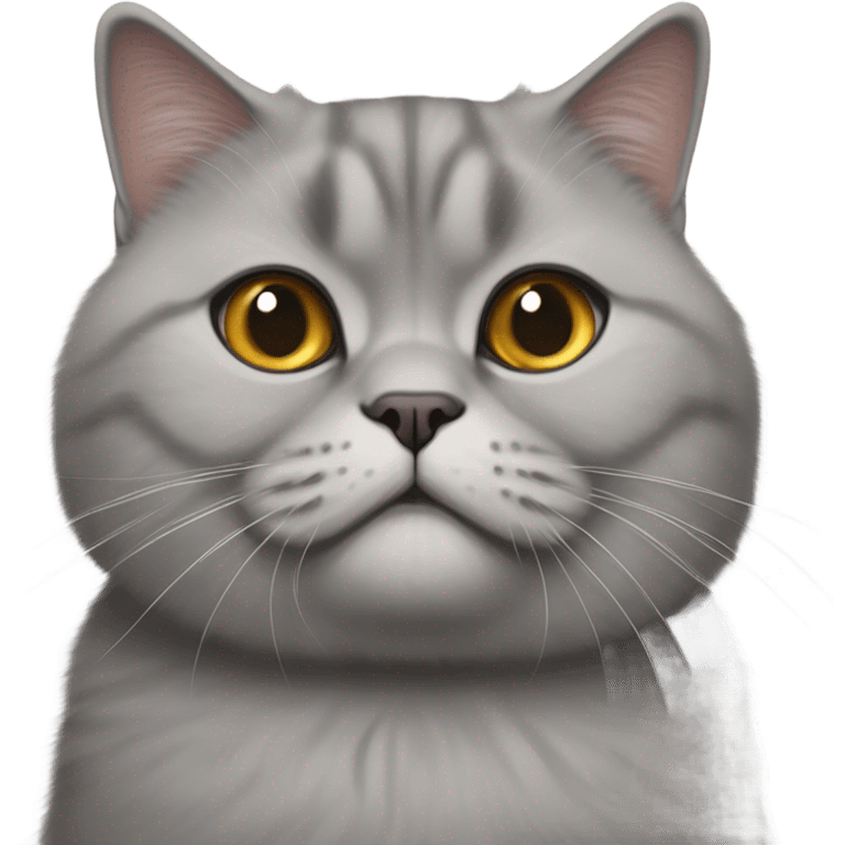 fluffy unimpressed looking british shorthair cat emoji